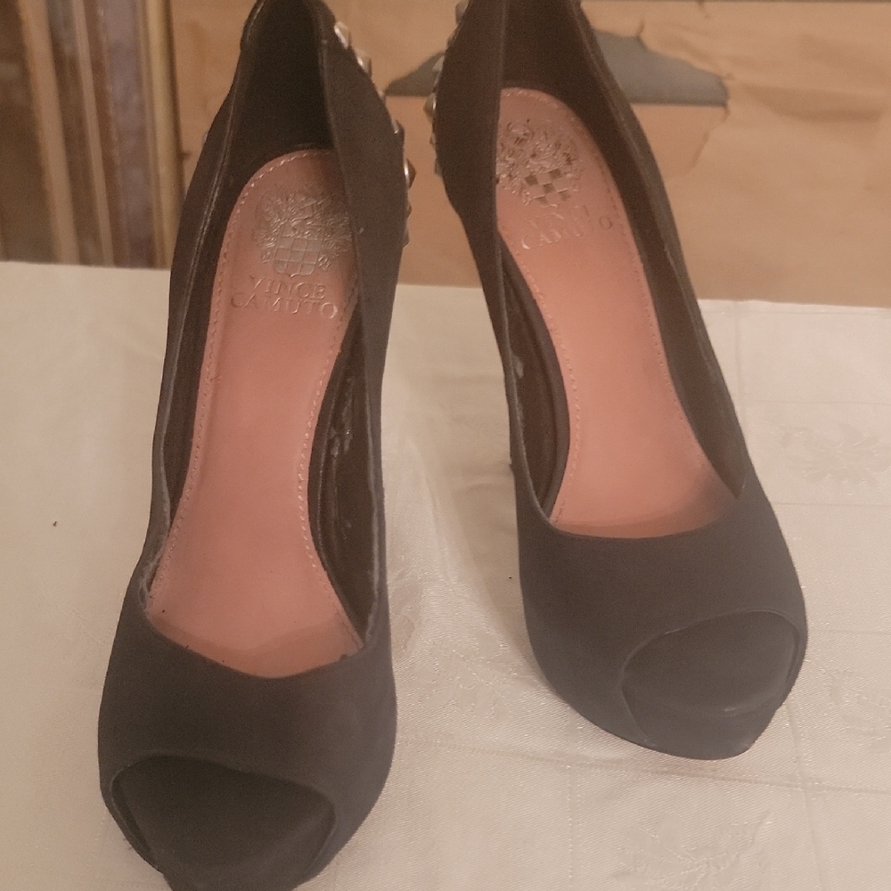 Vince Camuto Black Peep Toe Heels